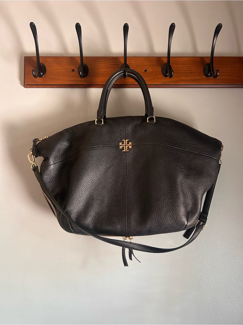 Tory Burch Ivy Black Leather Tote